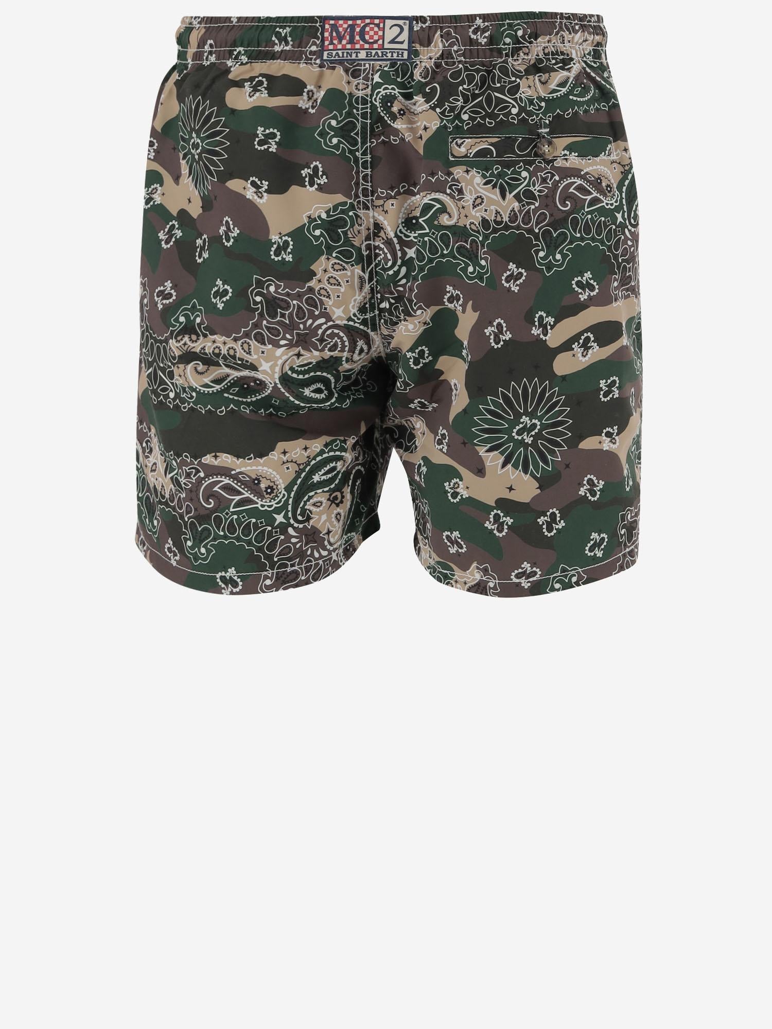 COSTUME DA BAGNO CAMOUFLAGE CON MOTIVO BANDANA CAP0001 01673H MC2 SAINT BARTH 