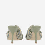 MULE MEWS ROSE IN MISTO LINO STRETCH CHECK 8101603 BREEZEIPCHECK BURBERRY 