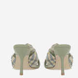 MULE MEWS ROSE IN MISTO LINO STRETCH CHECK 8101603 BREEZEIPCHECK BURBERRY 