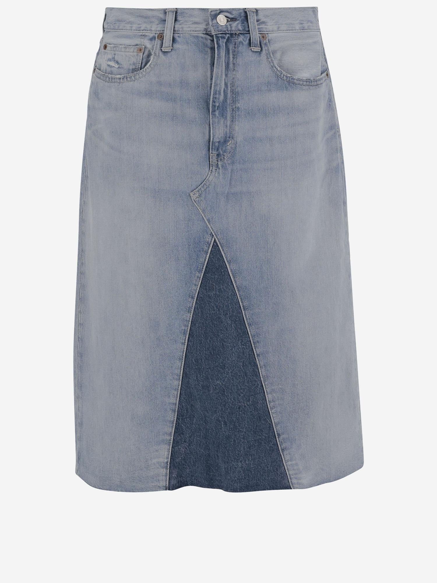 GONNA IN DENIM DI COTONE 211971231 001 POLO RALPH LAUREN 