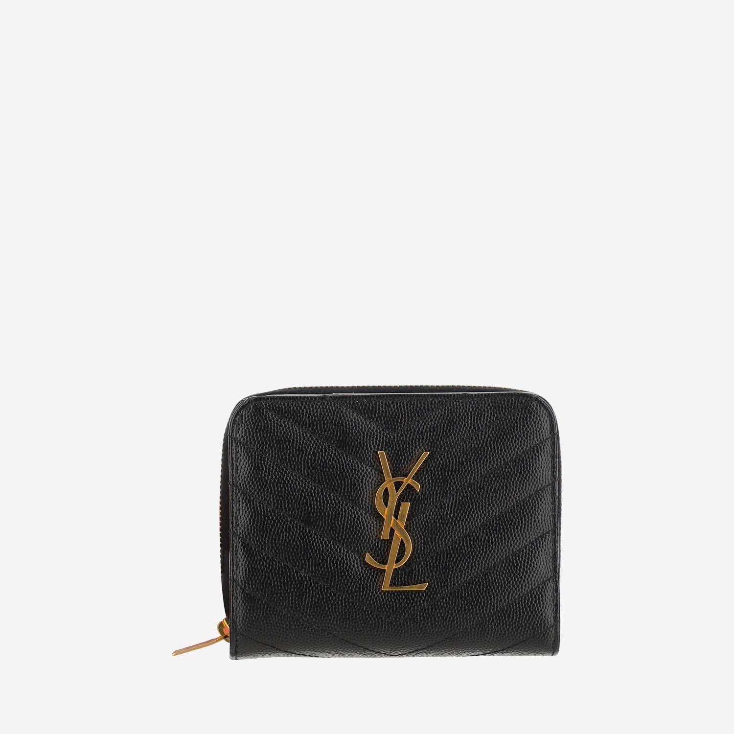 PORTAFOGLIO CASSANDRE IN PELLE GOFFRATA GRAIN DE POUDRE 668288 BOW011000 SAINT LAURENT 