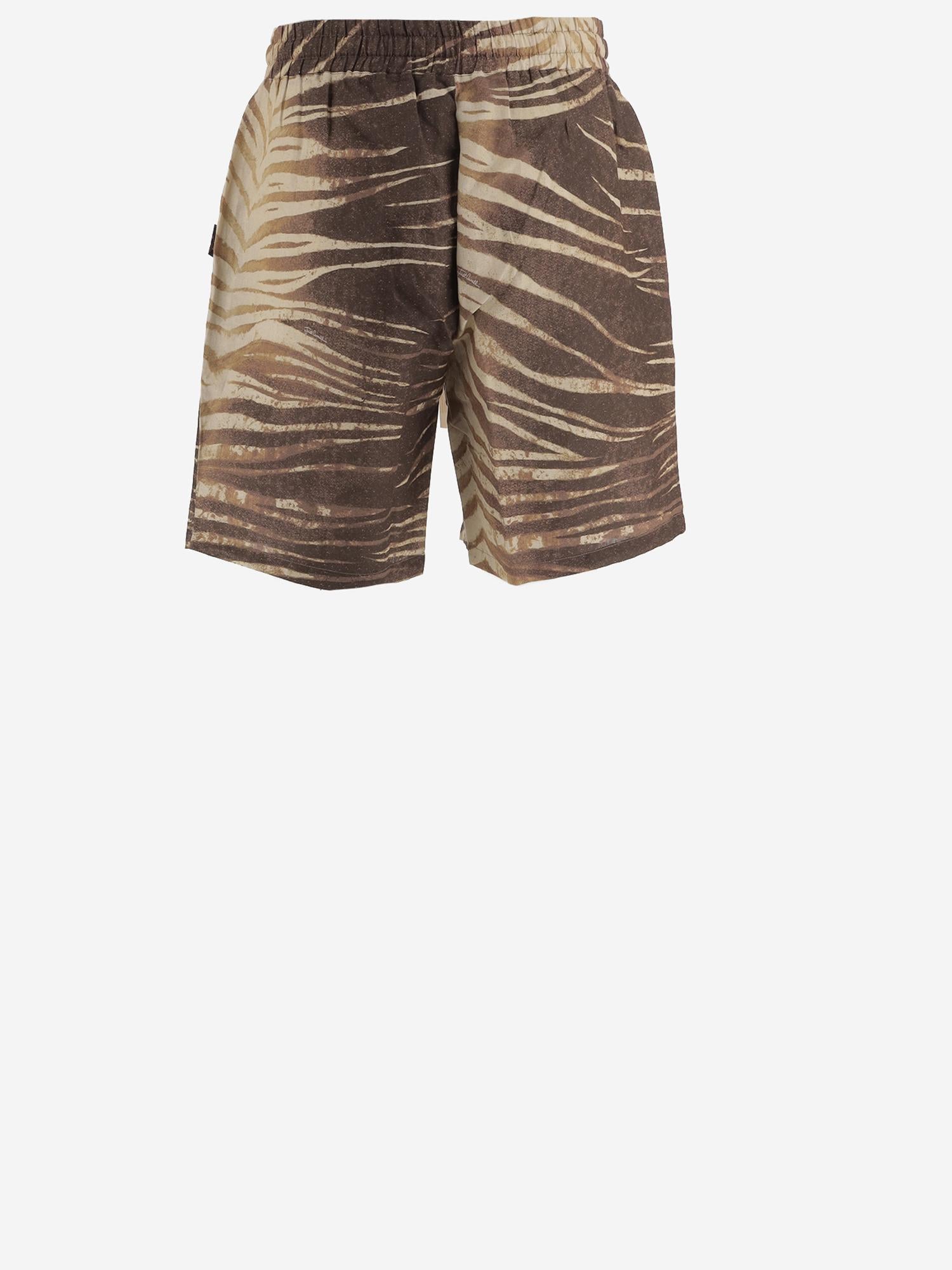 PANTALONI CORTI IN COTONE E LINO CON STAMPA 80OADF02 CNF06R83 JUST CAVALLI 