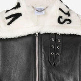 GIACCA IN PELLE CON LOGO UE54JA140B BLACK VETEMENTS 