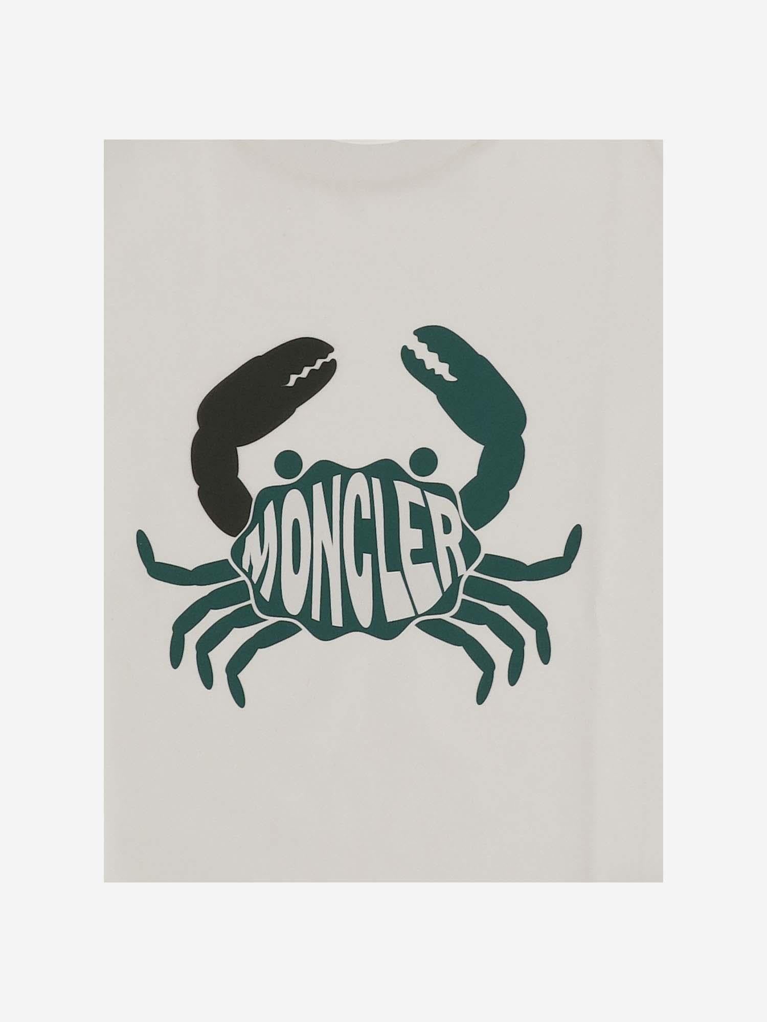 T-SHIRT IN MISTO COTONE CON LOGO 8C000118790N 034 MONCLER ENFANTS 