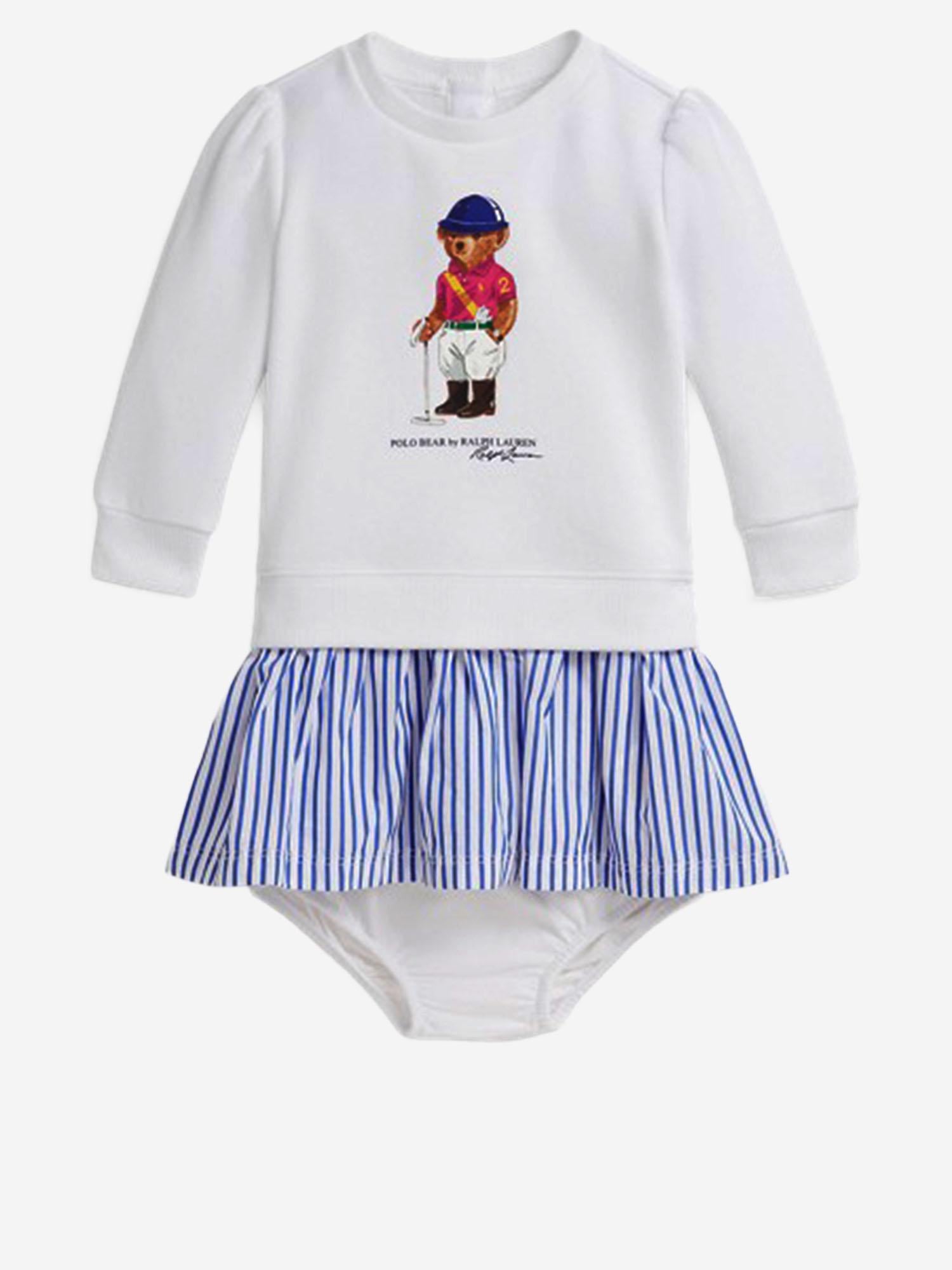 SET DUE PEZZI CON STAMPA POLO BEAR 310A96187001 WHITE POLO RALPH LAUREN KIDS 