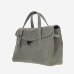 BORSA VIRGINIA IN PELLE SCAMOSCIATA VIRGINIA SMOKYGREEN FRANZI MILANO 