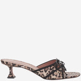 SLIPPER ELEONORA IN SETA ELEONORASLIPPER 45LEOPARDBLACK AMINA MUADDI 