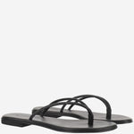SANDALI IN PELLE CON STRASS BALOS NERO KIMA 