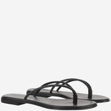 SANDALI IN PELLE CON STRASS BALOS NERO KIMA 
