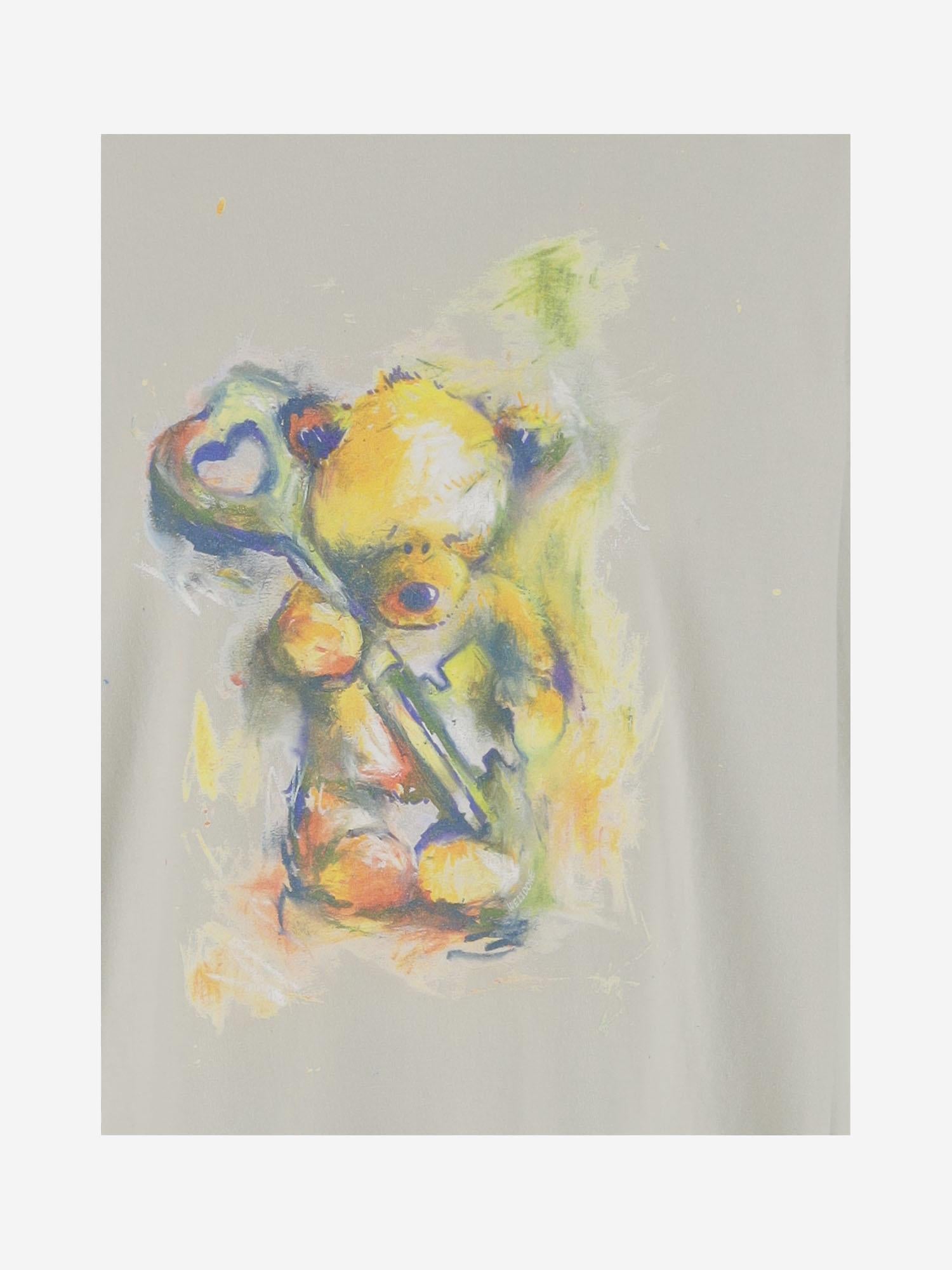 MAGLIA A MANICHE LUNGHE IN COTONE CON STAMPA ORSETTO WDTT324754U GR WE11 DONE 