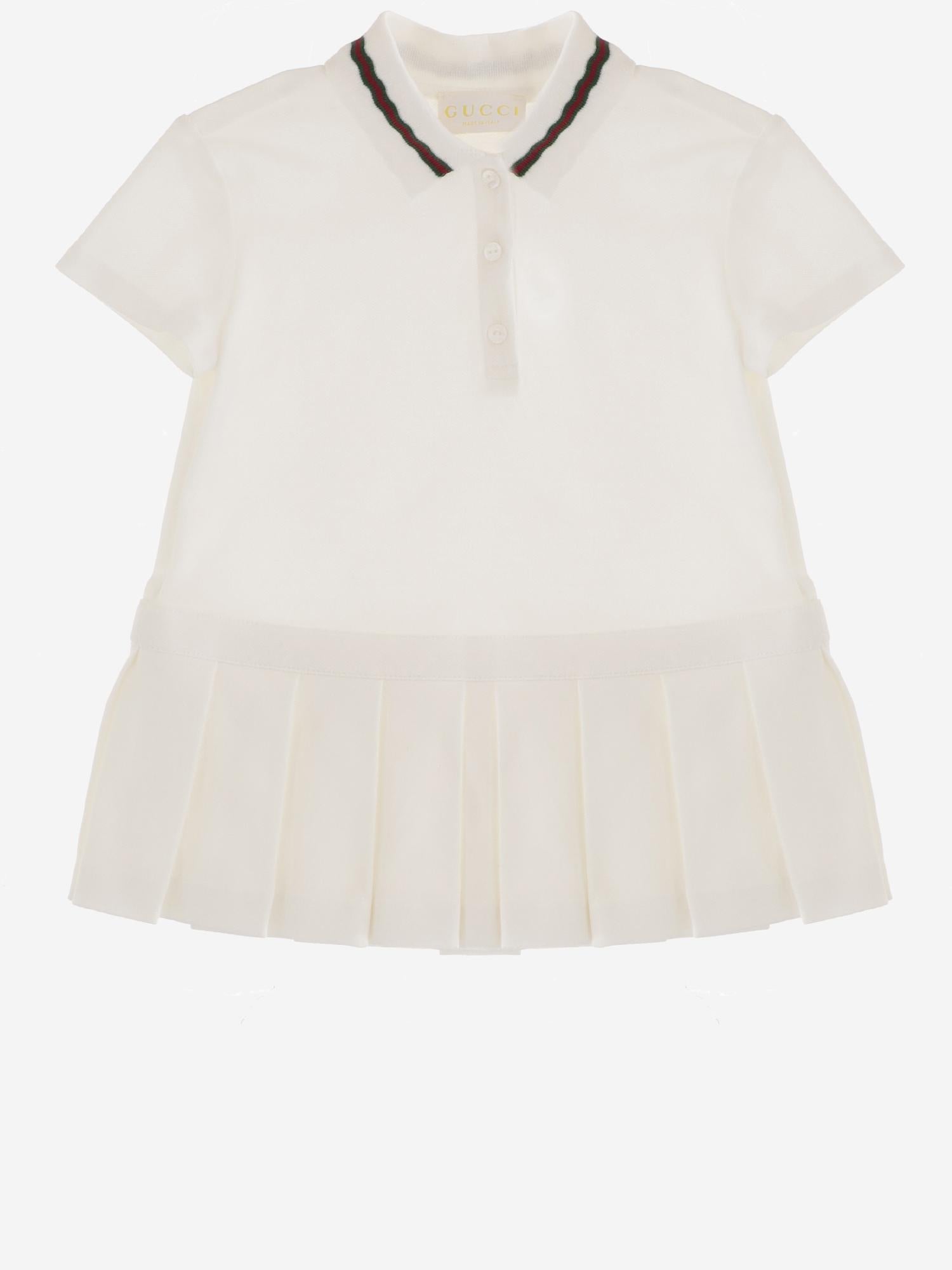 ABITO IN COTONE STRETCH CON NASTRO WEB 852838 XJHRS9024 GUCCI KIDS 