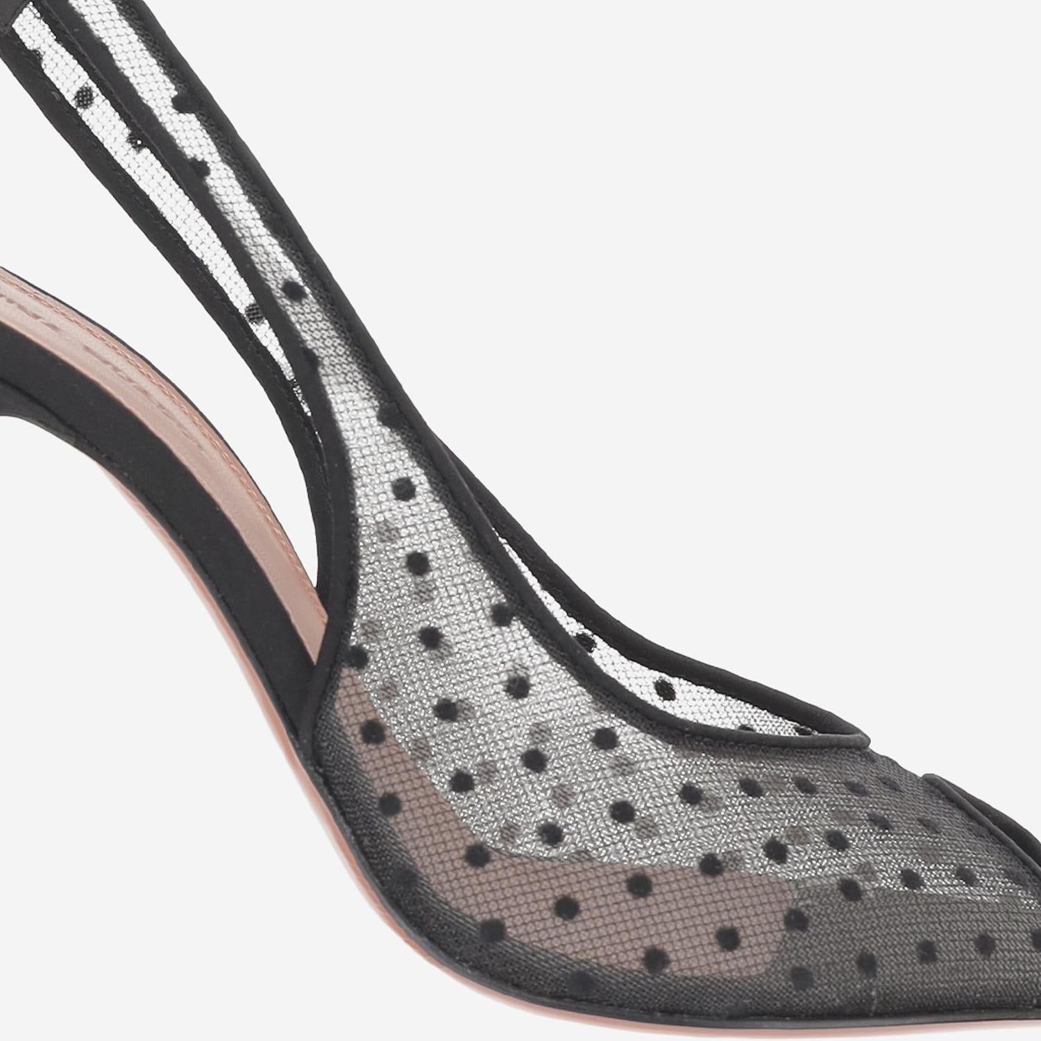 KRISTINA SLINGBACK IN TESSUTO KRISTINALACESLING BLACK AMINA MUADDI 