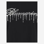 T-SHIRT IN COTONE CON LOGO AD EFFETTO COLATO 4T063A N0990 BLUMARINE 