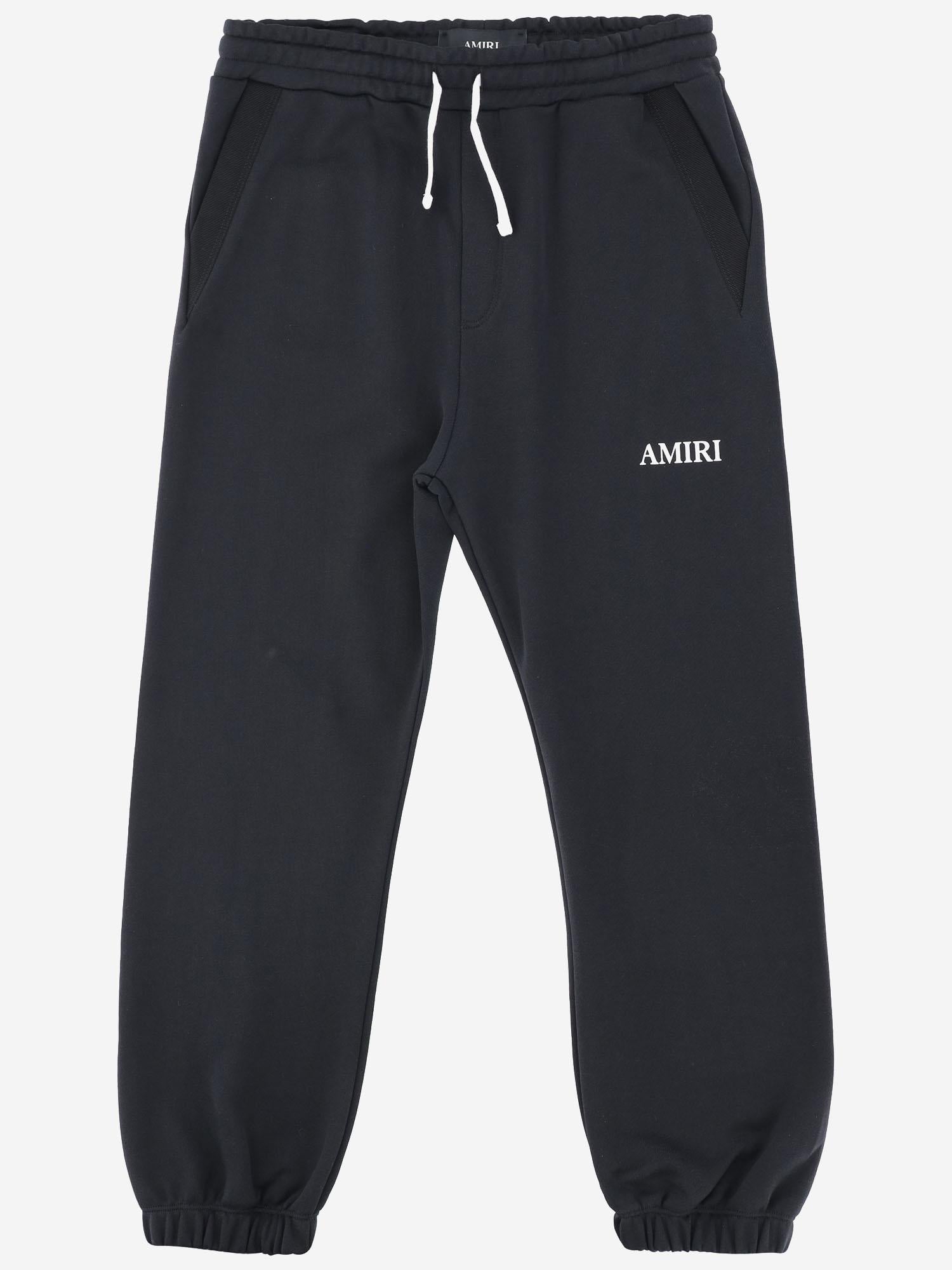 PANTALONI IN COTONE CON LOGO AKJYSP 1006Black AMIRI KIDS 
