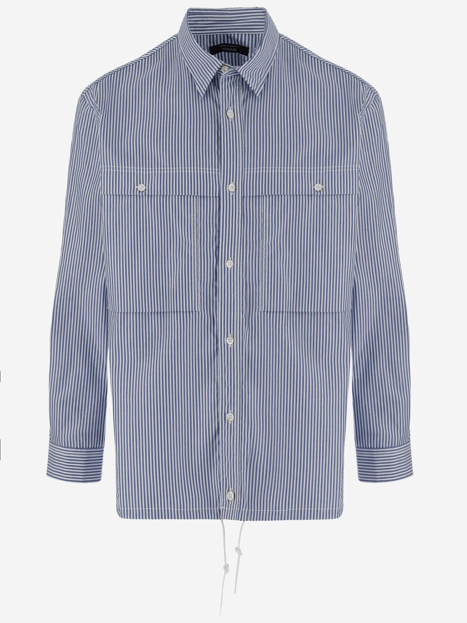 CAMICIA IN COTONE A RIGHE HQB011 1 HOMME 