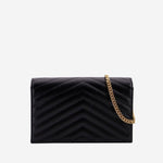 BORSA A TRACOLLA IN PELLE CON TRACOLLA A CATENA<BR/> 857605 BOW011000 SAINT LAURENT 