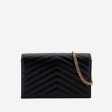 BORSA A TRACOLLA IN PELLE CON TRACOLLA A CATENA<BR/> 857605 BOW011000 SAINT LAURENT 