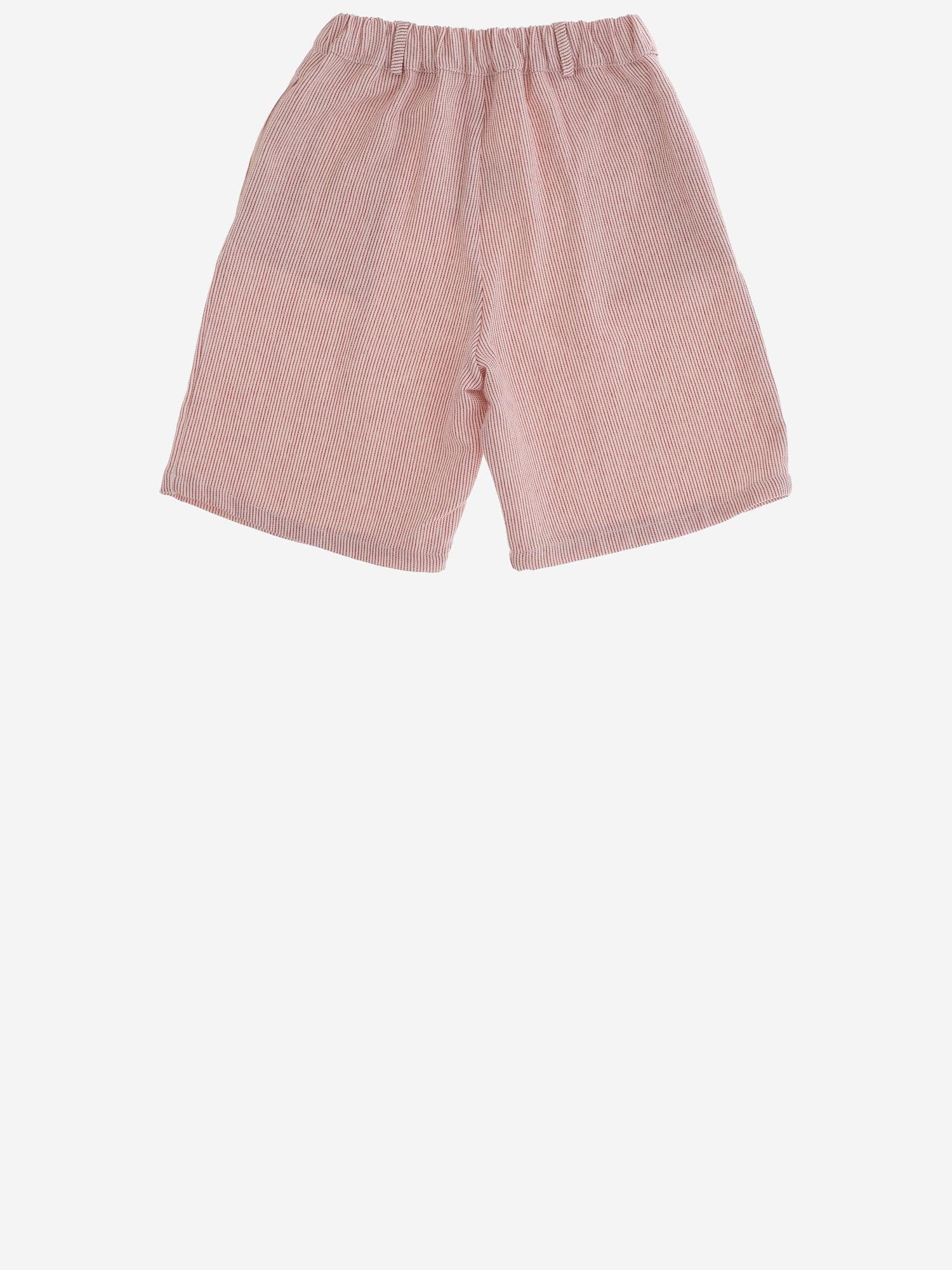 PANTALONI CORTI IN MISTO COTONE A RIGHE 24618064 327 BABE & TESS KIDS 