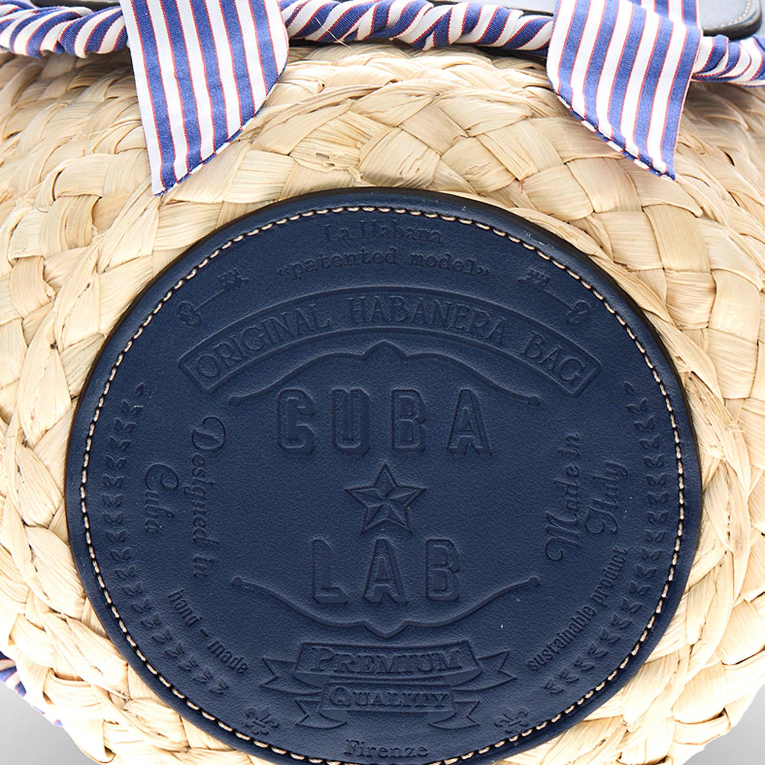 BORSA HABANERA IN PELLE E RAFIA HABANERAPOPELINE MARINA CUBA LAB 