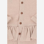 CARDIGAN IN MISTO COTONE STRETCH CON ORLO ARRICCIATO 25W178 NUDE 1+ IN THE FAMILY KIDS 