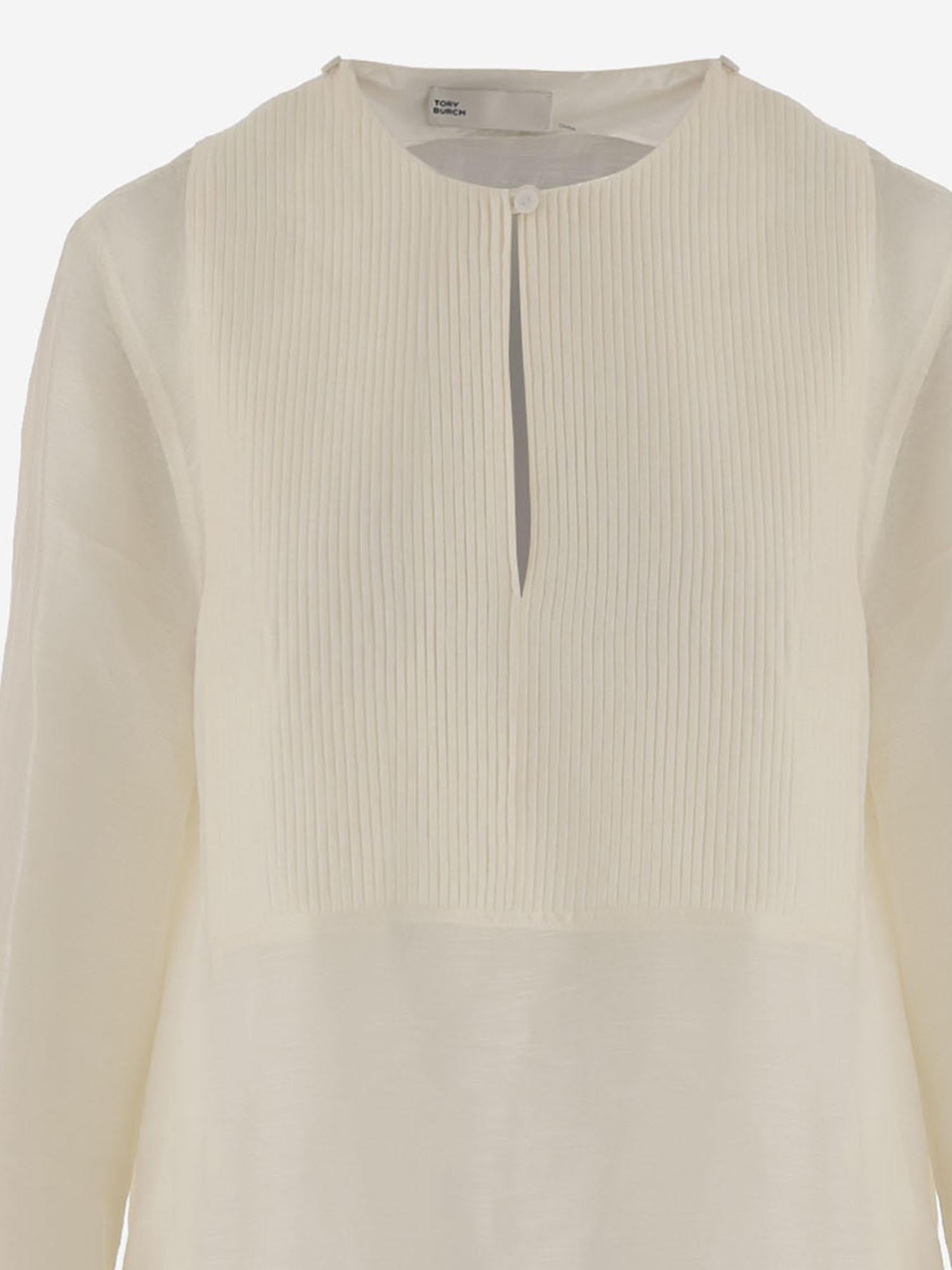 ABITO AVORIO IN LINO E SETA 176549 106 TORY BURCH 