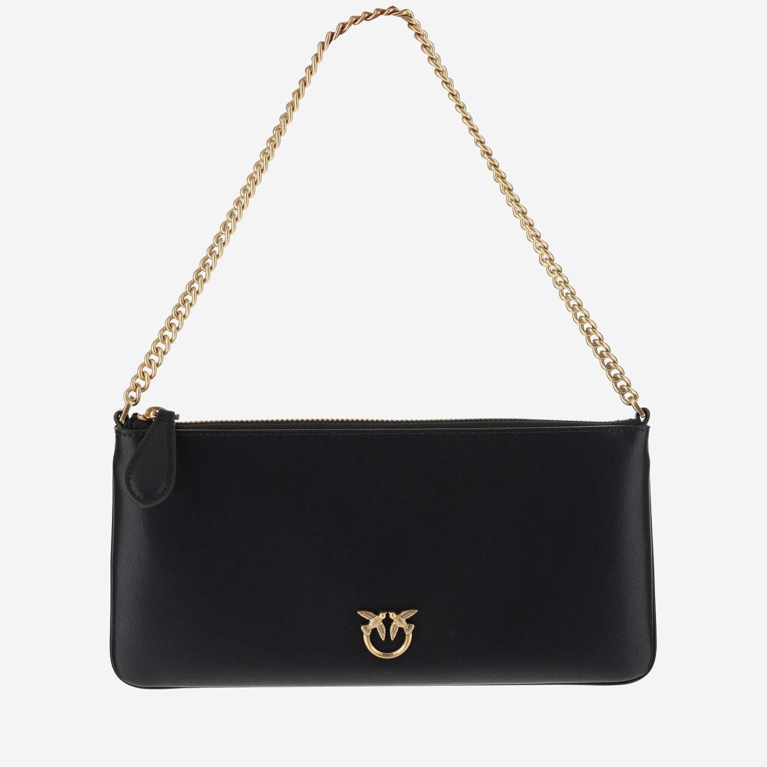POCHETTE IN PELLE CON LOGO 102747 A0F1Z99Q PINKO 