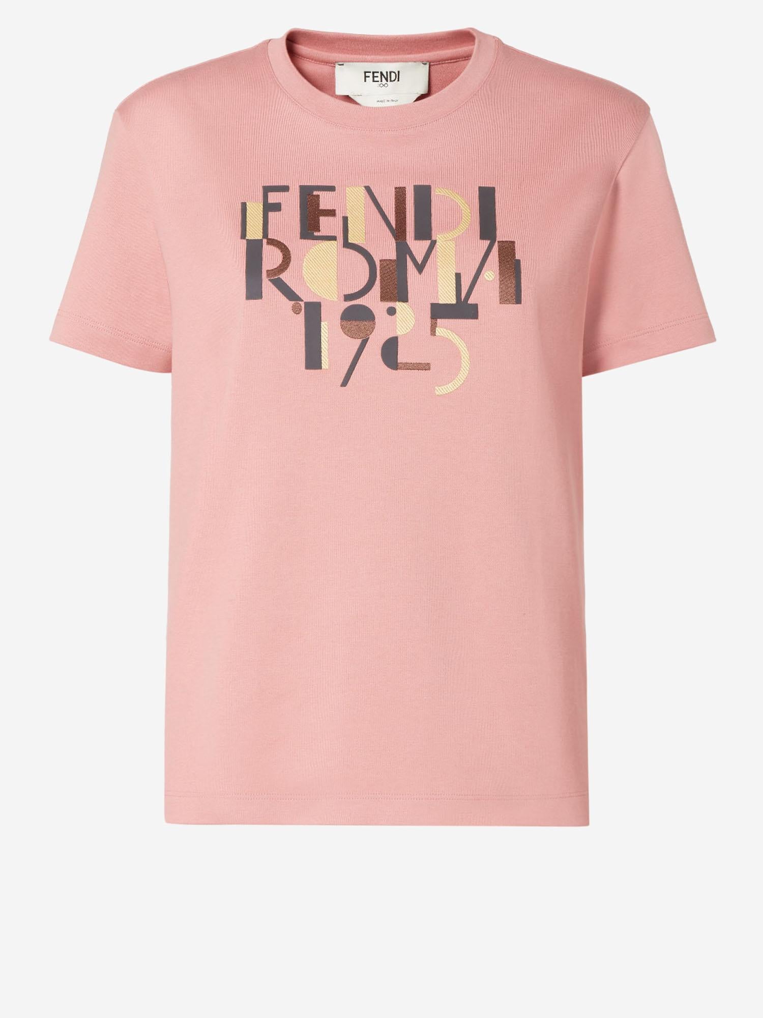 T-SHIRT IN COTONE CON LOGO FS7254 AVF9F1T6N FENDI 