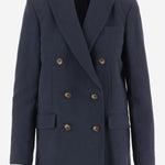 GIACCA DOPPIOPETTO IN VISCOSA E LINO 2973 3687BLU F.IT 