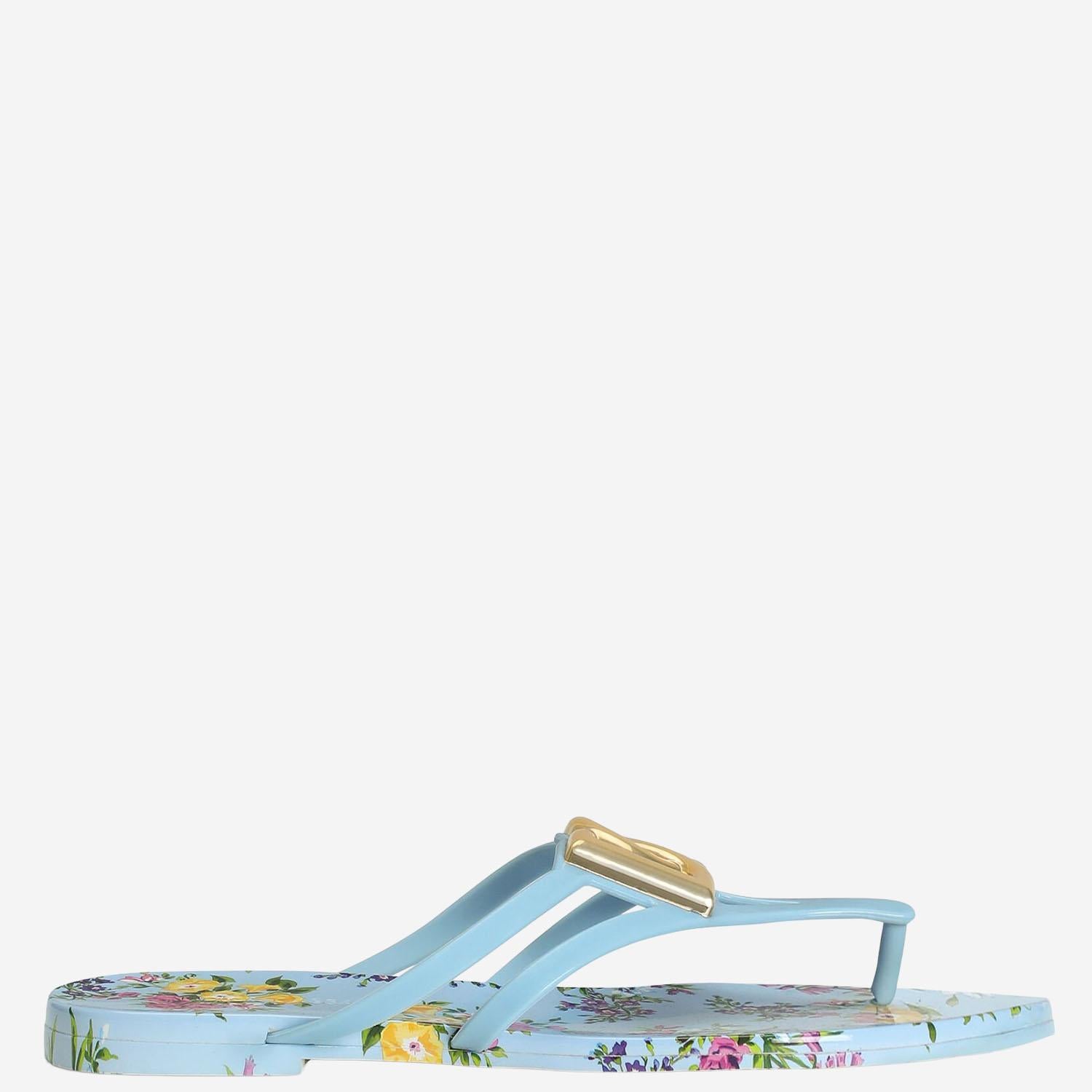 Sandali bassi da spiaggia con stampa floreale CW2418 AY850HC5XL DOLCE & GABBANA 