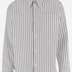 CAMICIA IN COTONE A RIGHE USH808CO0220 A074 AMI 