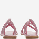SANDALI IN PELLE CON STRASS TASO ROSA KIMA 