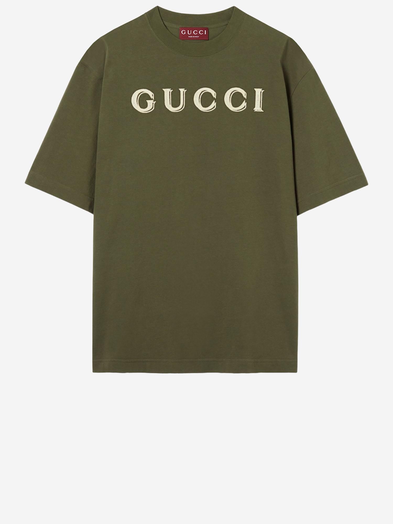 T-shirt in jersey di cotone con ricamo logo 798115 XJHN33254 GUCCI 