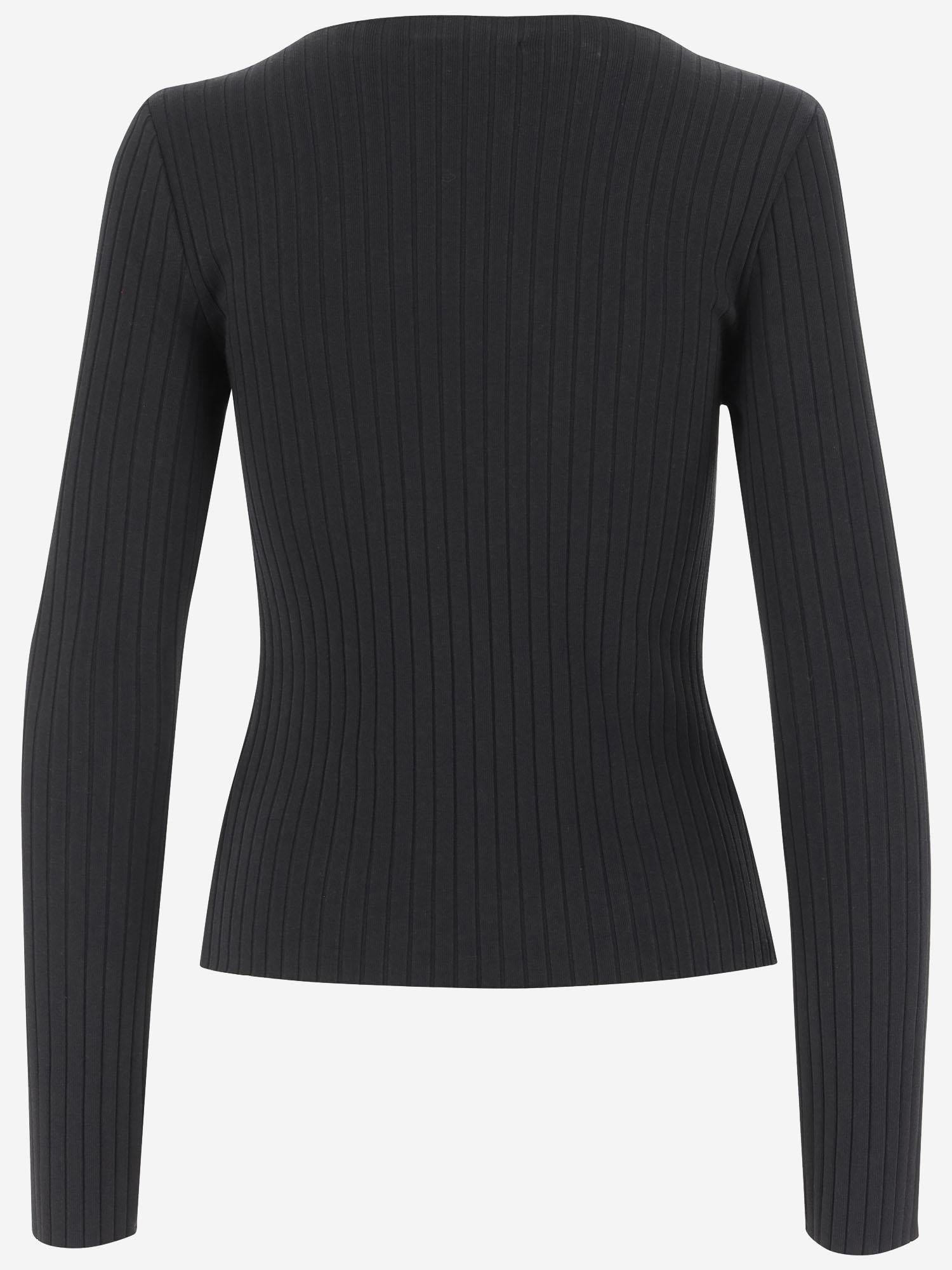 maglia in misto cotone stretch V114684782 001BLK VINCE 