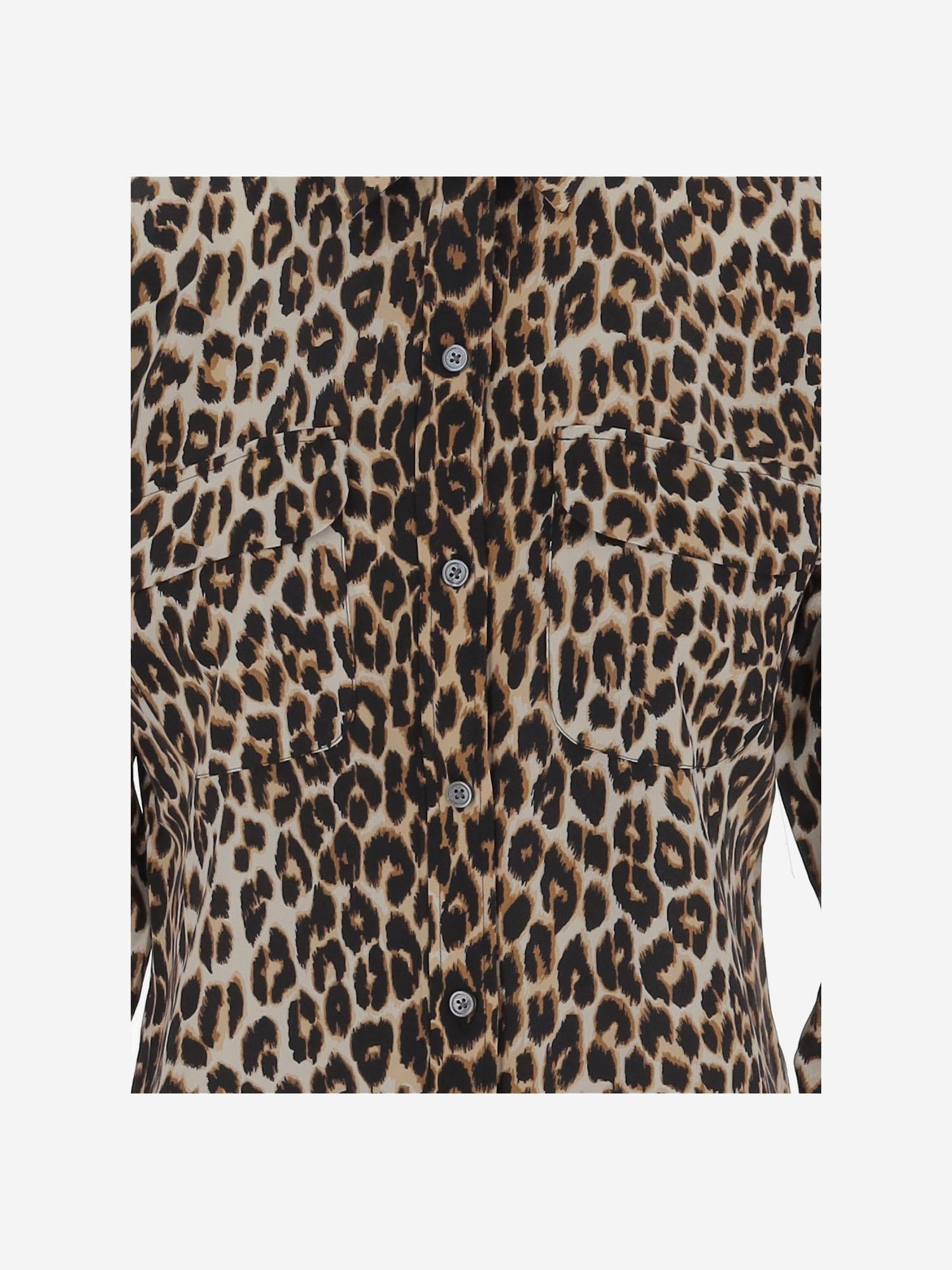 CAMICIA IN SETA CON MOTIVO ANIMALIER Q588E231 NATURAL EQUIPMENT 