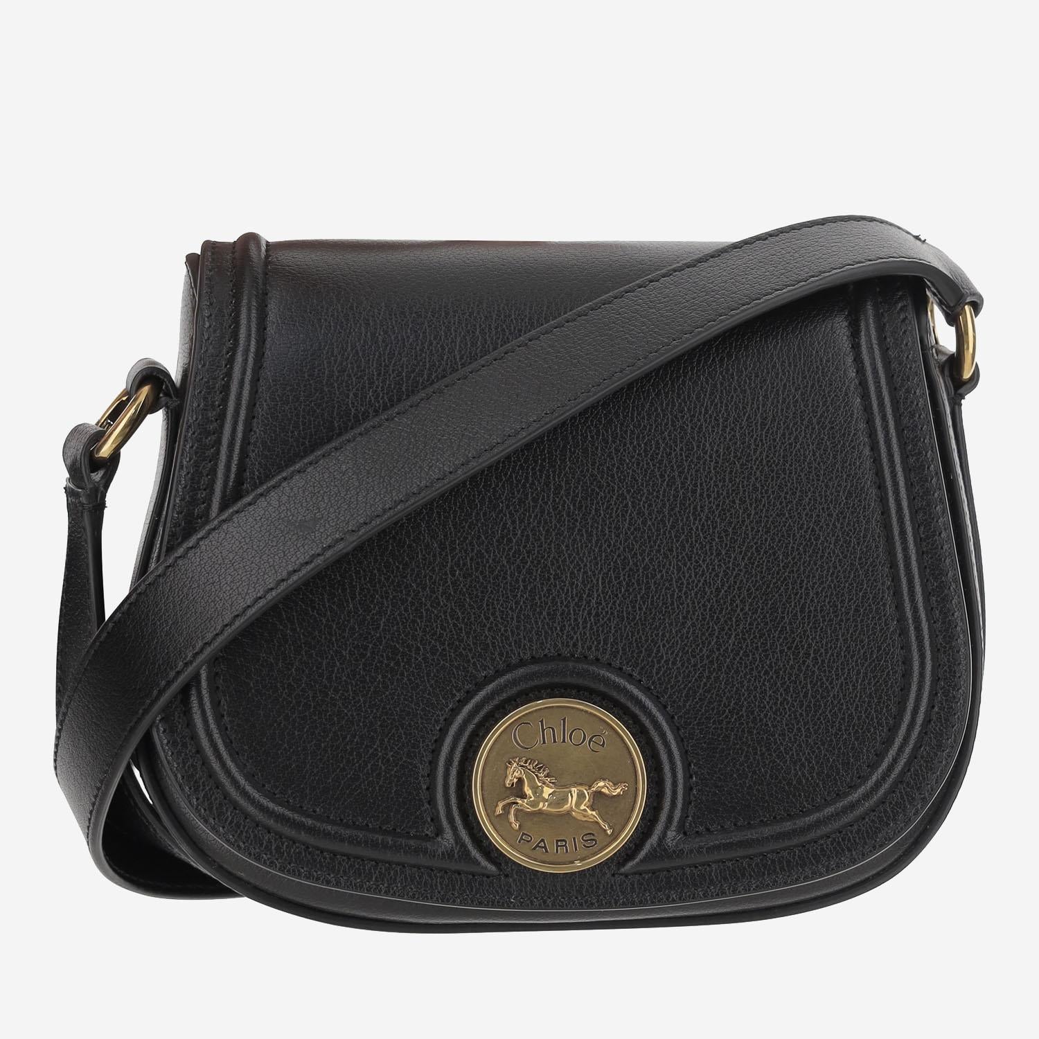 BORSA IN PELLE MARTELLATA CON LOGO CH25AS790O37 001 CHLOE 