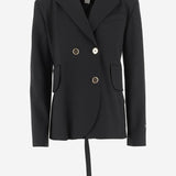 Giacca sartoriale con cintura in lana JA0350103 999B PATOU 
