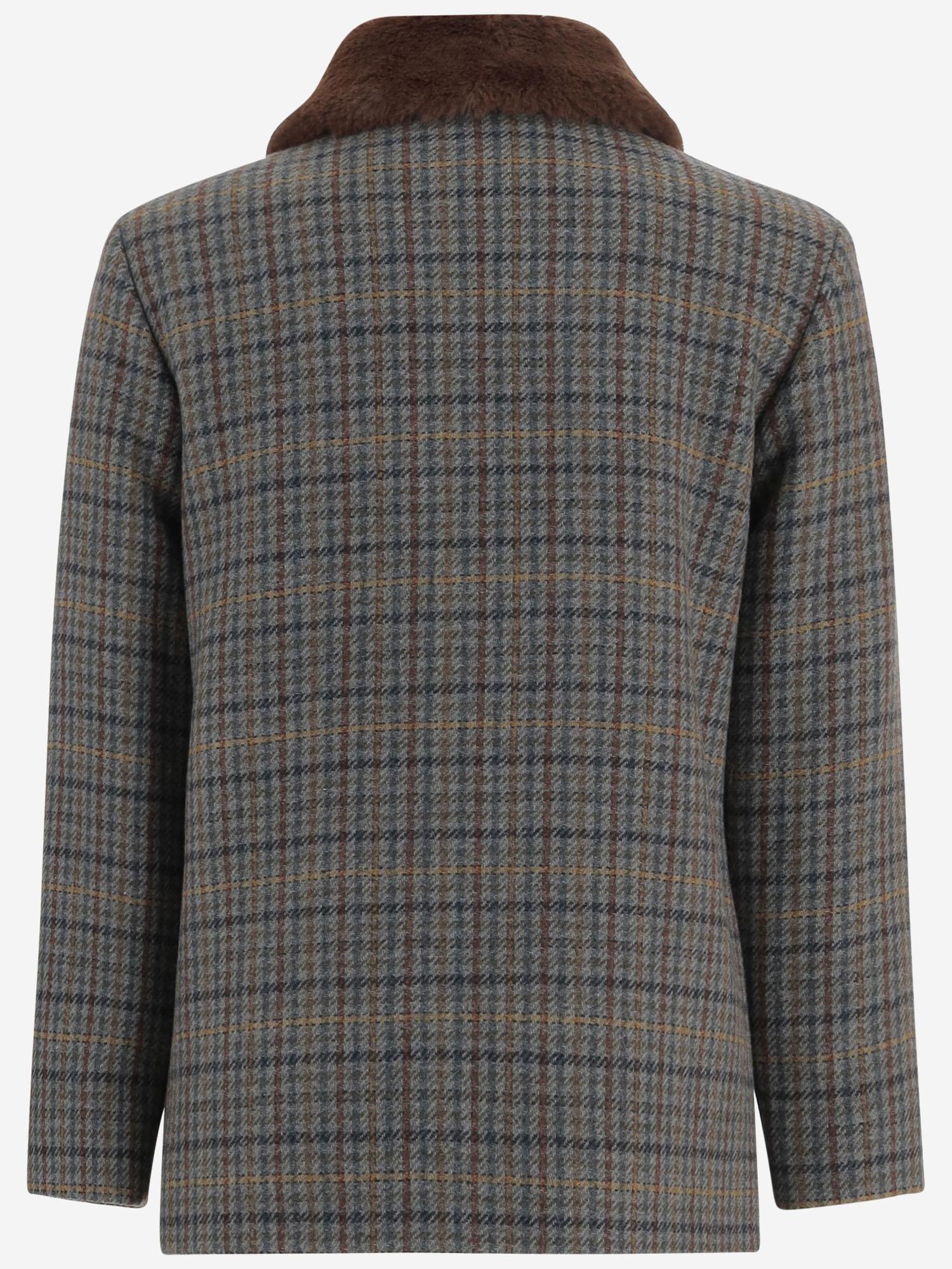 CAPPOTTO IN MISTO LANA CON COLLO IN PELLICCIA W05GOUW00024 376 BONPOINT KIDS 