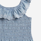 ABITO IN COTONE CON CORPETTO SMOCK E VOLANT 313A11755 001 POLO RALPH LAUREN KIDS 