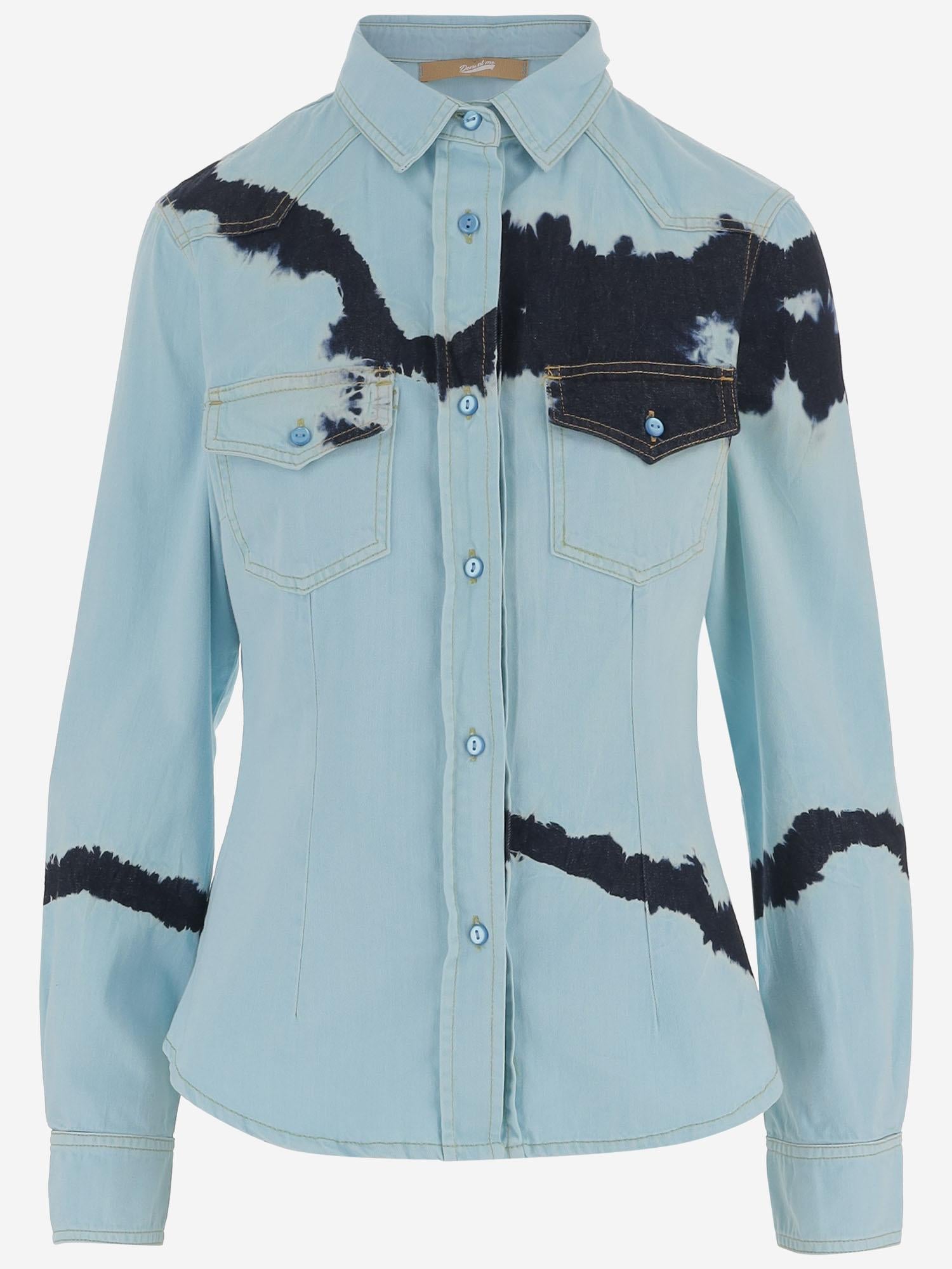 CAMICIA IN COTONE CON MOTIVO TIE-DYE DAM26TU5 BLUE DONT @ ME 