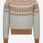 MAGLIONE IN MISTO LANA CON MOTIVO GEOMETRICO 9C00008M4505 702 MONCLER ENFANTS 