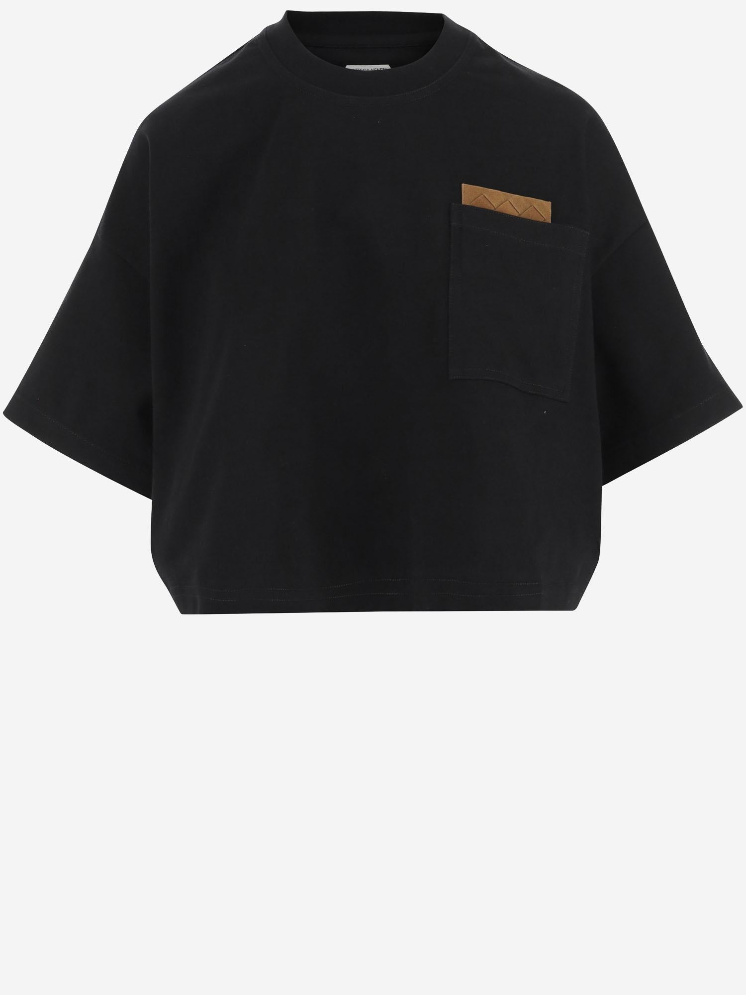 T-shirt corta in jersey di cotone 840748 V4N501000 BOTTEGA VENETA 