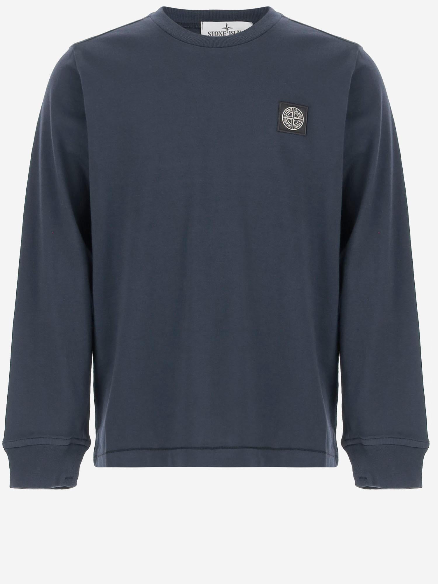 T-SHIRT MANICHE LUNGHE IN COTONE CON LOGO 2100003 S0047V0020 STONE ISLAND KIDS 