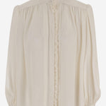 BLUSA OVERSIZE CON VOLANT IN JACQUARD DI SETA CH25WHT40323 107 CHLOE 