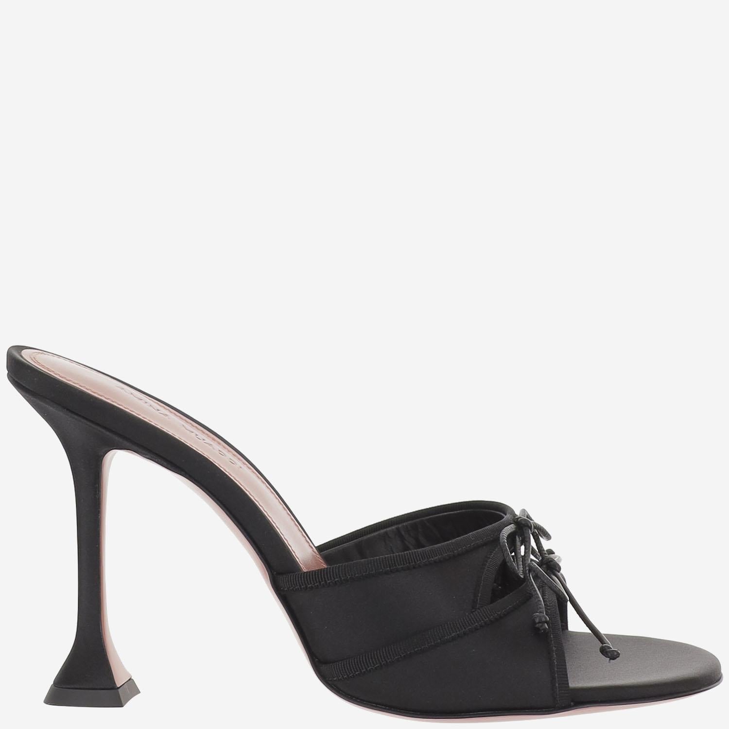 Sandali Eleonora in seta ELEONORASLIPPER 95BLACK AMINA MUADDI 