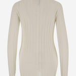 MAGLIA IN LANA E SETA A COSTE 6252K21070 ECRU CARVEN 