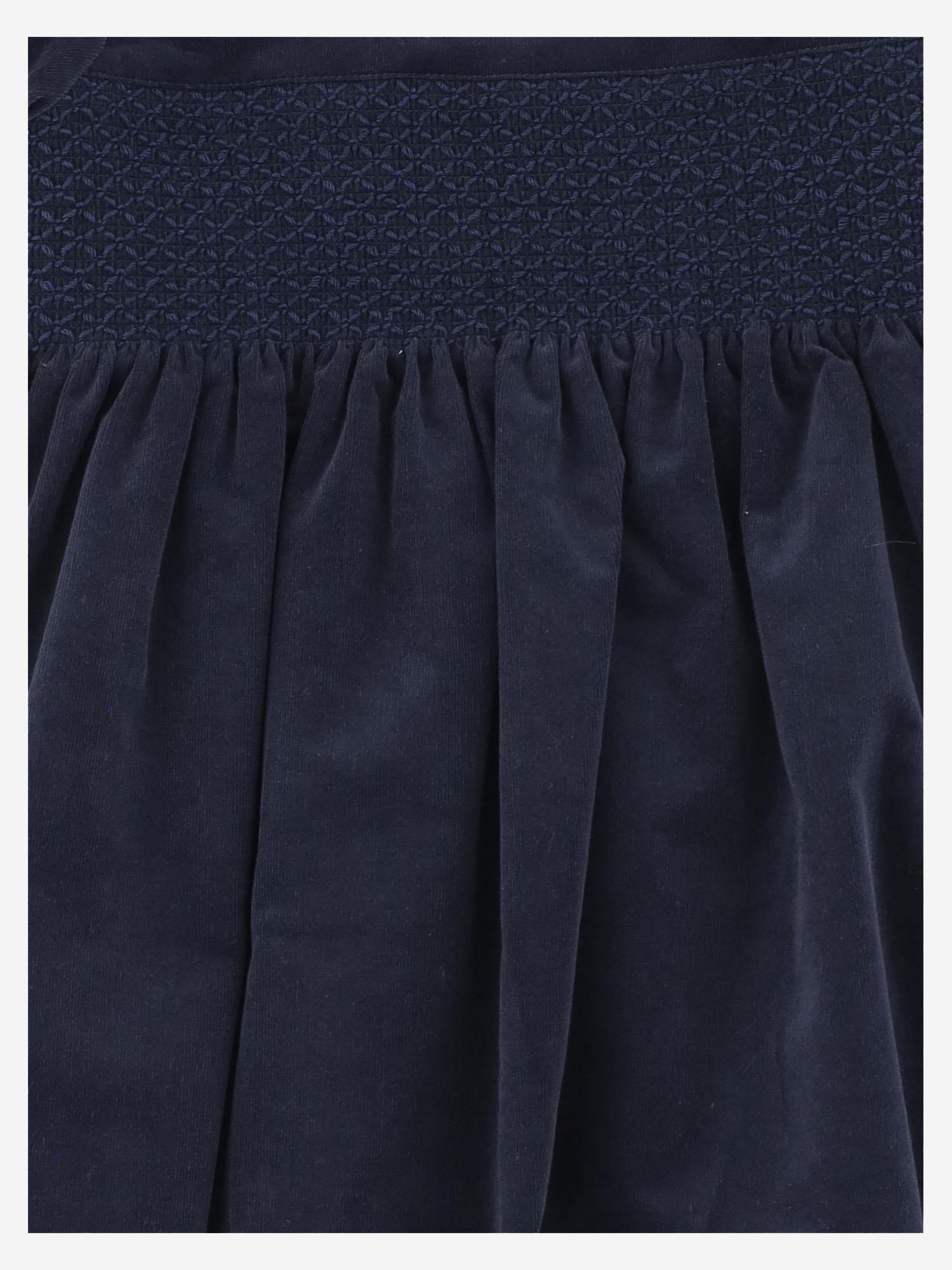 ABITO IN COTONE STRETCH CON SMOCK LILLI 58 NICOLETTA FANNA KIDS 