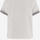T-SHIRT IN COTONE CON FODERA A RIGHE 753811 V39G09090 BOTTEGA VENETA 