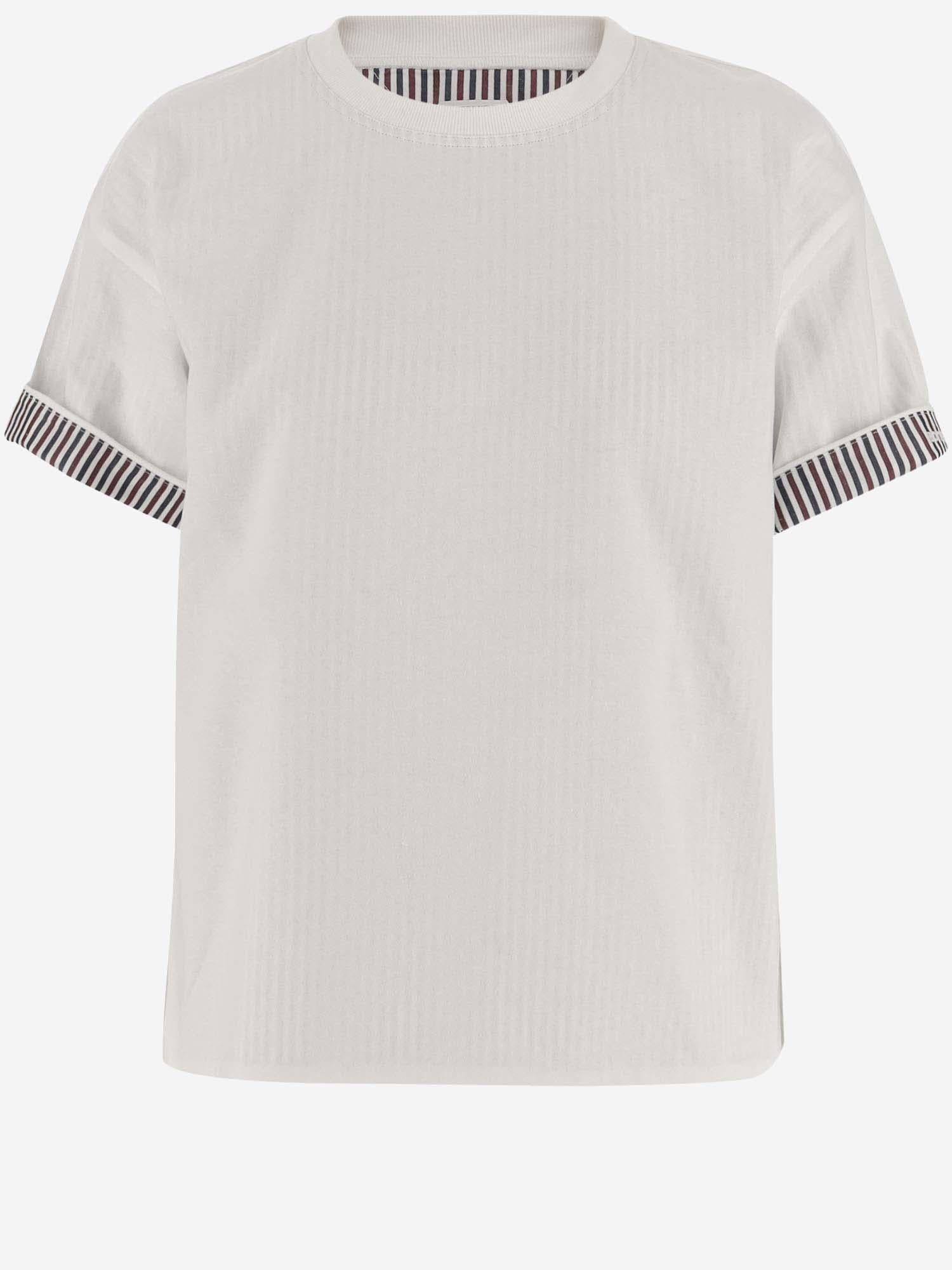 T-SHIRT IN COTONE CON FODERA A RIGHE 753811 V39G09090 BOTTEGA VENETA 