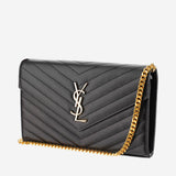 PORTAFOGLIO MONOGRAM ON CHAIN 377828 BOW011000 SAINT LAURENT 