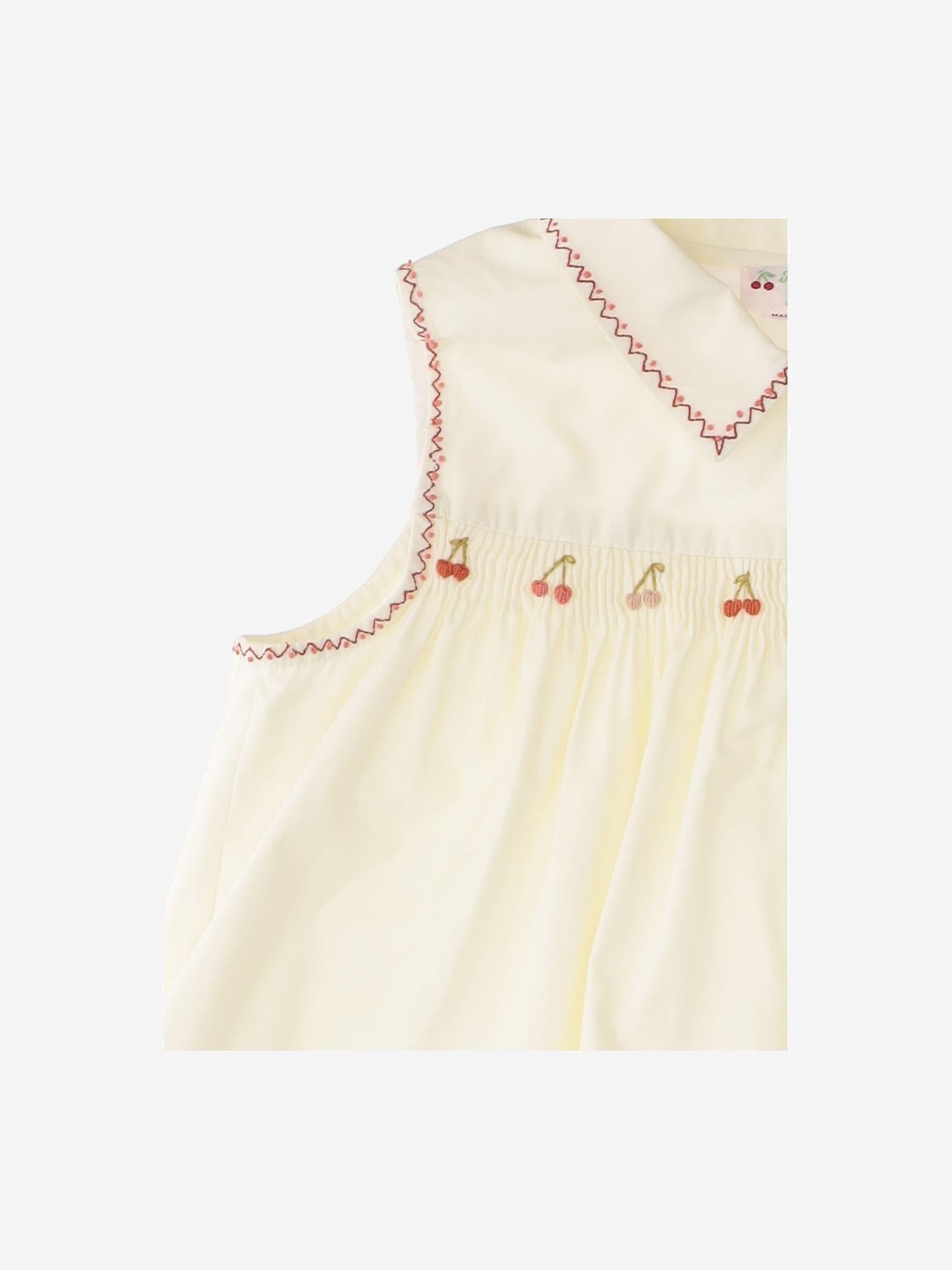 TOP SENZA MANICHE IN COTONE CON BORDI RICAMATI S06GBLW00030 103 BONPOINT KIDS 